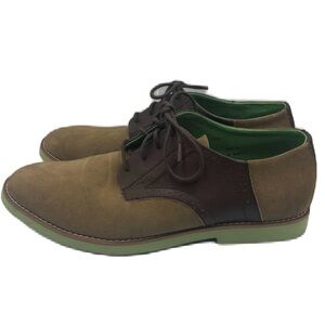 Buks by Walk Over Men's Tan Brown Suede Leather Saddle Derby Size 11.5 Lace Up
